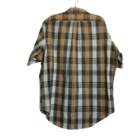 Ralph Lauren L Classic Fit Yellow Plaid Short Sleeve Button-Down Shirt - Picture 2 of 8